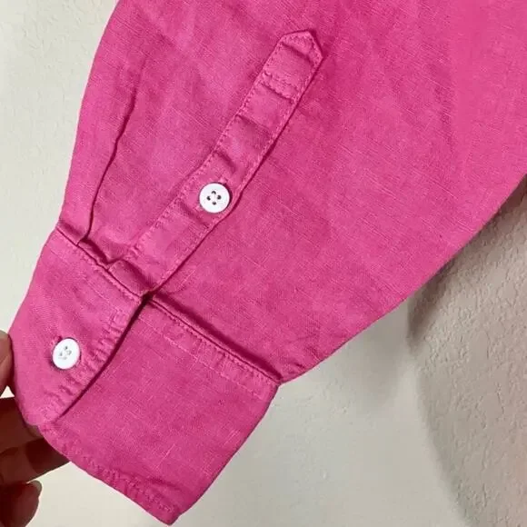 Faherty Laguna Linen Relaxed Shirt in Cone Flower - Picture 9 of 13